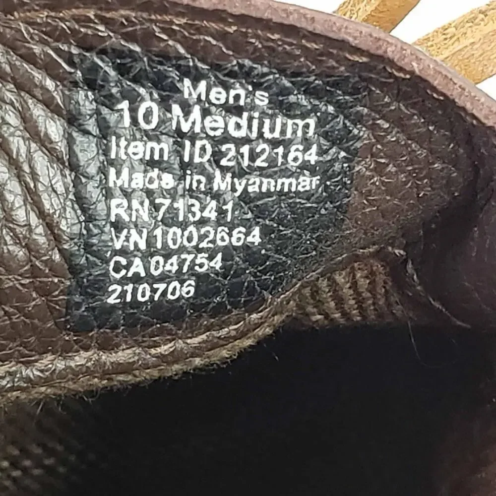 LL Bean Leather Slippers Men’s Size 10 Brown Flannel Lined Moccasin Comfort